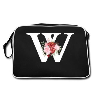 Lettre w floral rouge - Sac Retro - noir/blanc - Dos
