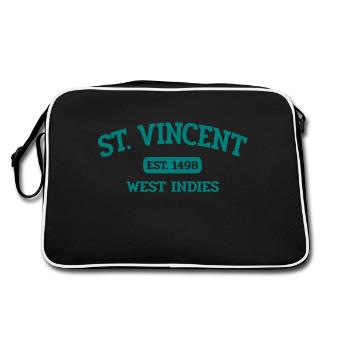 Saint-Vincent - Kingstown - Caraïbes - Antilles - Sac Retro - noir/blanc - Dos