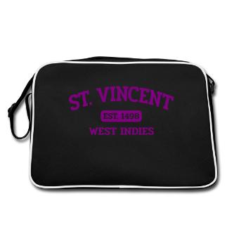 Saint-Vincent - Kingstown - Caraïbes - Antilles - Sac Retro - noir/blanc - Dos