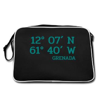 Grenada Coordinates - Coordinates - Caribbean - Retro Bag - black/white - Back