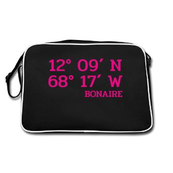 Bonaire Coordinates - Coordinates - Caribbean - Retro Bag - black/white - Back