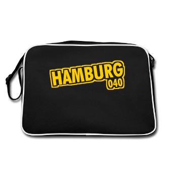 Hamburg - 040 - Hanseatic City - Alster - Elbe - Retro Bag - black/white - Back