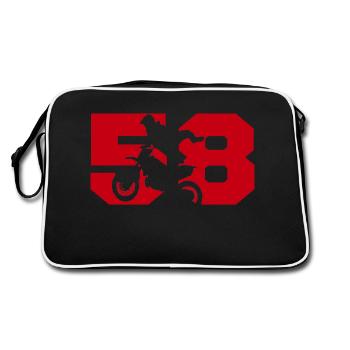 Motorrad Moto 58 - Retro Tasche - Schwarz/Weiß - Hinten