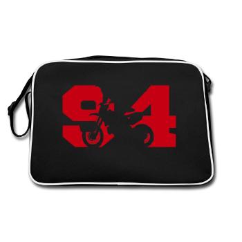Moto 94 motard - Sac Retro - noir/blanc - Dos
