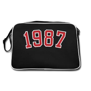Année de naissance sport 1987 - Sac Retro - noir/blanc - Dos