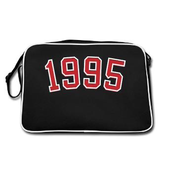 Année de naissance sport 1995 - Sac Retro - noir/blanc - Dos