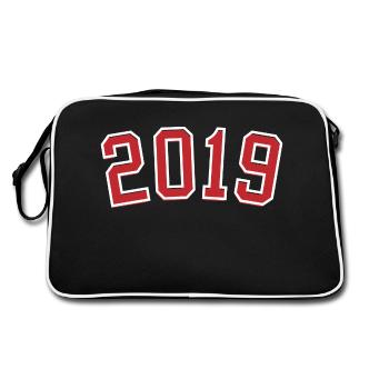 Année de naissance sport 2019 - Sac Retro - noir/blanc - Dos
