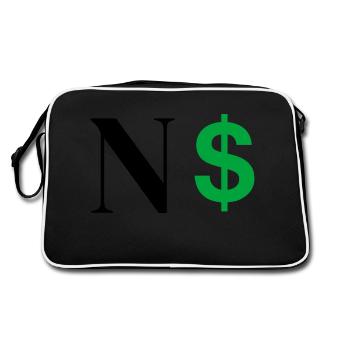 Lettre n dollar - Sac Retro - noir/blanc - Dos