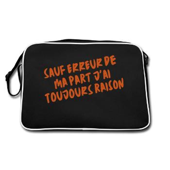 Sauf erreur jai toujours raison (1c) - Sac Retro - noir/blanc - Dos