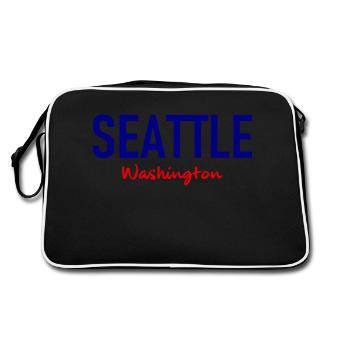Seattle - Washington - USA - United States - Retro Tasche - Schwarz/Weiß - Hinten