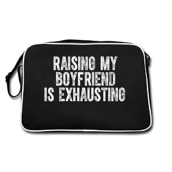 Raising My Boyfriend Is Exhausting Girlfriend - Retro Bag - black/white - Back