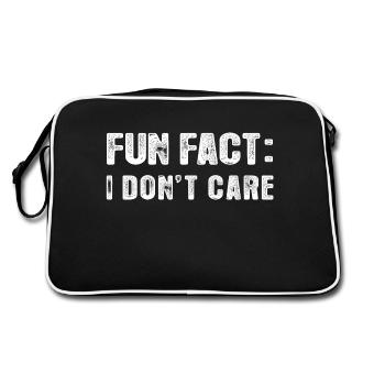 Fun Fact I Don't Care - Retro Bag - black/white - Back