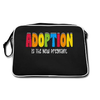 Adoption Is The New Pregnant Family Adoptive Mom - Retro Bag - black/white - Back