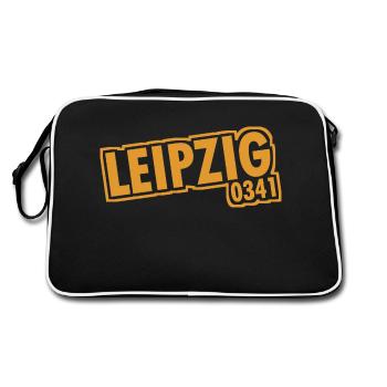 Leipzig - 0341 - Area Code - Saxony - Retro Bag - black/white - Back
