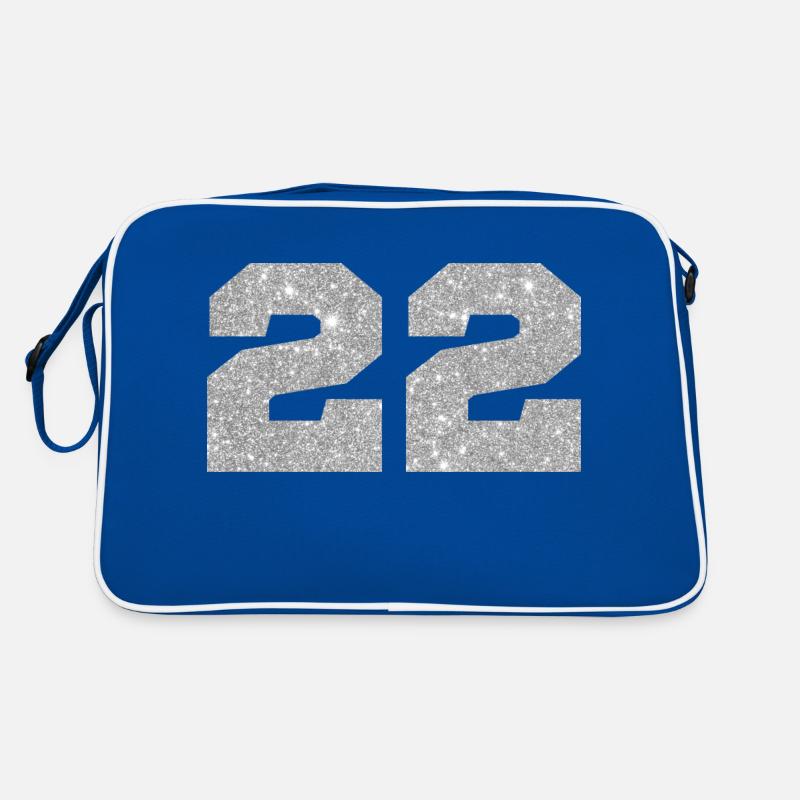 Nummer 22 Silberner Glitzer - 22. Jahrestag Retro Tasche