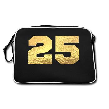Numéro 25 paillettes doré - 25e anniversaire - Sac Retro - noir/blanc - Dos
