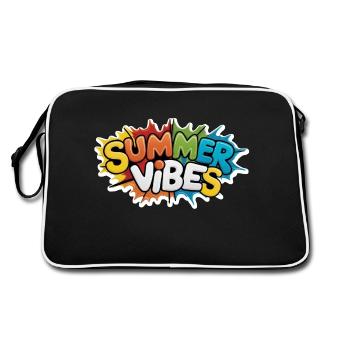 Sommer-Vibes - Retro Tasche - Schwarz/Weiß - Hinten