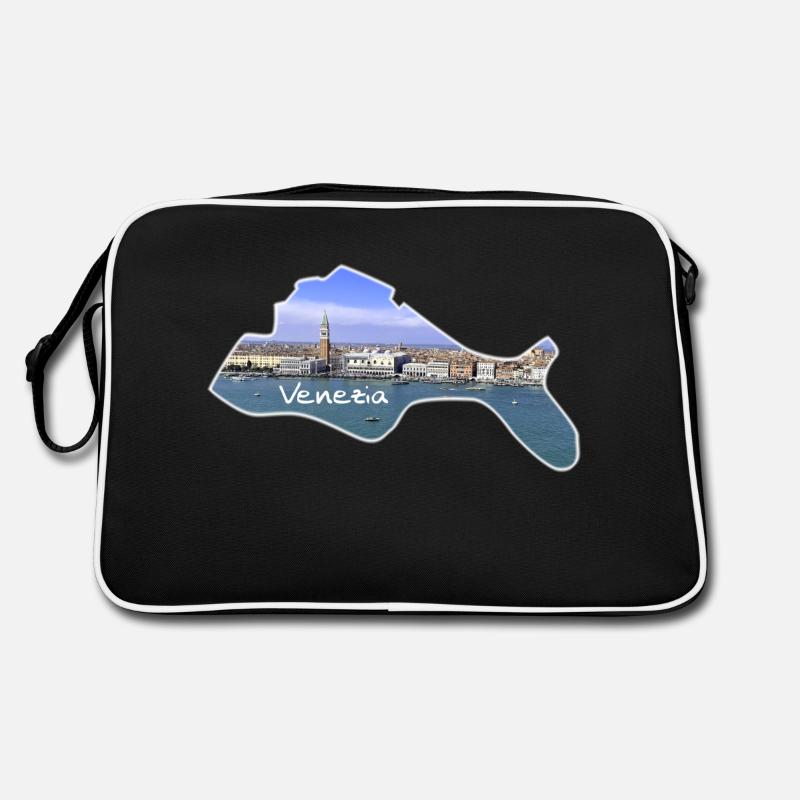 Venezia - Venedig - Retro Tasche - Schwarz/Weiß