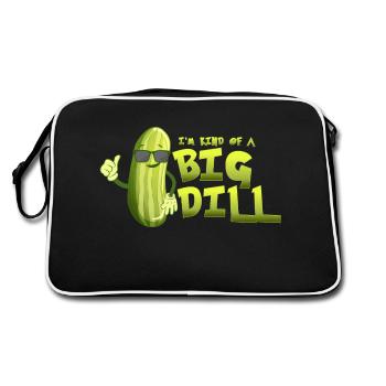 I'm Kind Of A Big Dill Cucumber Vegan Pickle - Retro Tasche - Schwarz/Weiß - Hinten