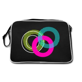 Buchstabe O - Retro Tasche - Schwarz/Weiß - Hinten