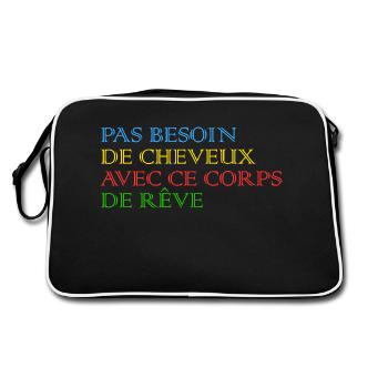 No need for hair with this dream body - Retro Bag - black/white - Back