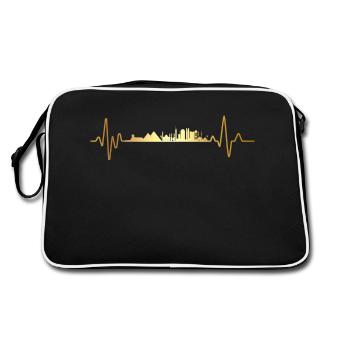 Heartbeat Egypt - Retro Bag - black/white - Back