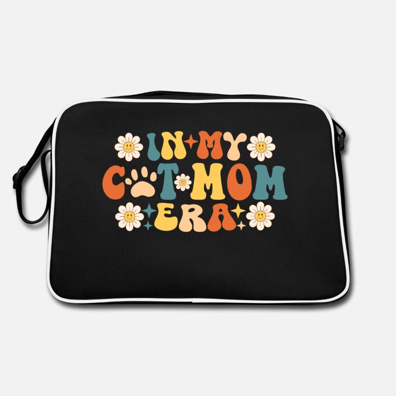 In der Ära meiner Katzenmama - Retro Tasche - Schwarz/Weiß