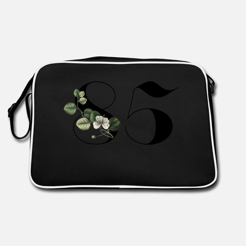 Nummer 85 Blumengrün - 85. Blumengeburtstag Retro Tasche