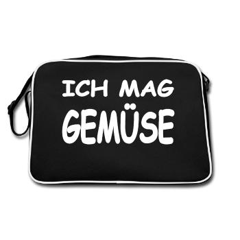 Gemüse - Retro Tasche - Schwarz/Weiß - Hinten