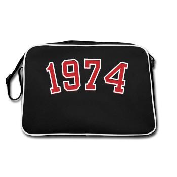 Année de naissance sport 1974 - Sac Retro - noir/blanc - Dos