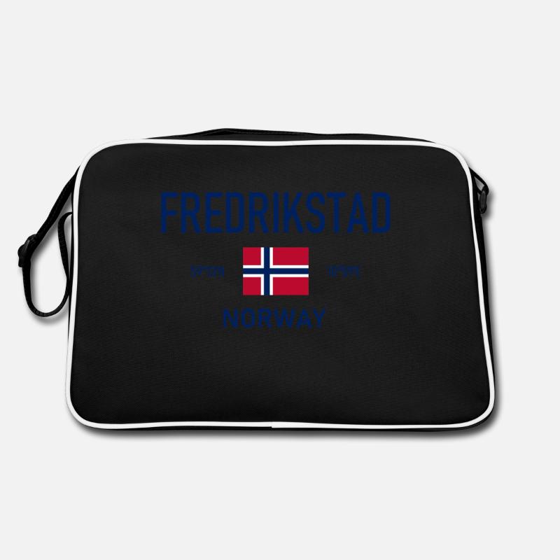 Fredrikstad - Norway - Coordinates - Flag Retro Bag