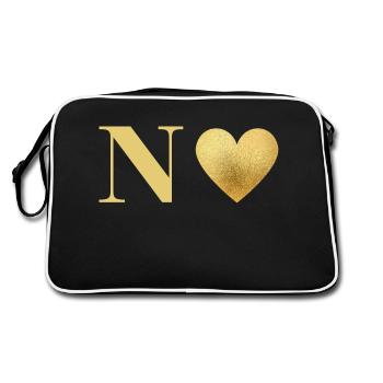 Lettre n cœur doré - Sac Retro - noir/blanc - Dos