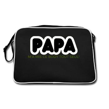 Bébé - Naissance - Grossesse - Papa - Maman - Baby - Sac Retro - noir/blanc - Dos
