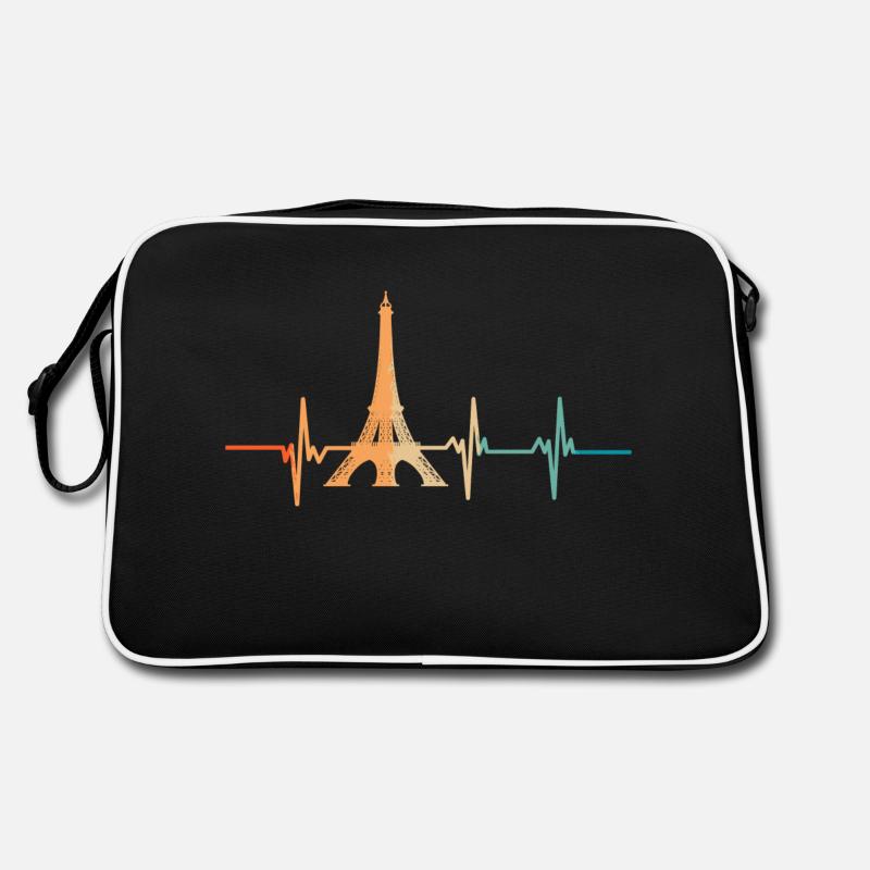Eiffel Tower heartbeat Retro Bag
