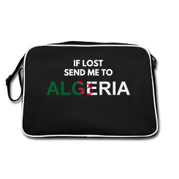 if lost send me to Algeria-cadeau Algérie - Sac Retro - noir/blanc - Dos