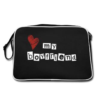 J’adore mon petit ami - Sac Retro - noir/blanc - Dos