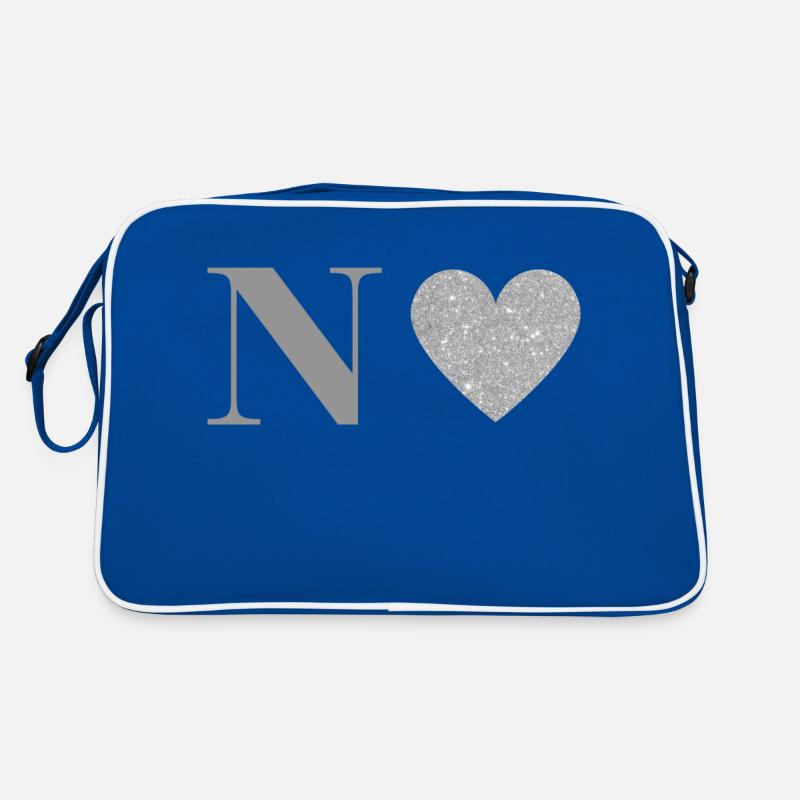 Silberner Buchstabe n Herz Retro Tasche