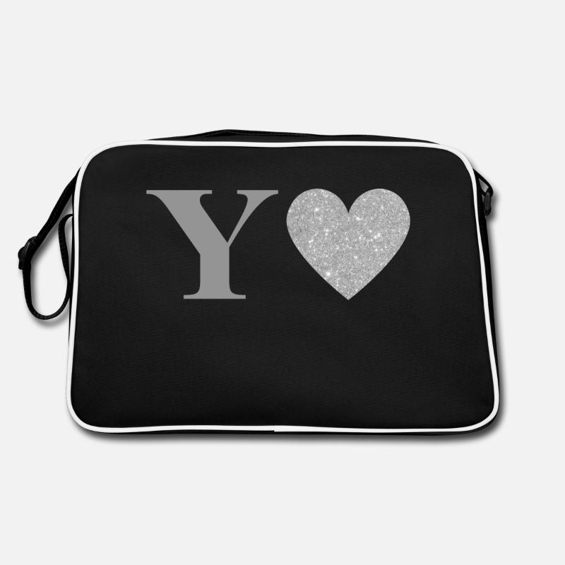 Silberner Herzbuchstabe Retro Tasche