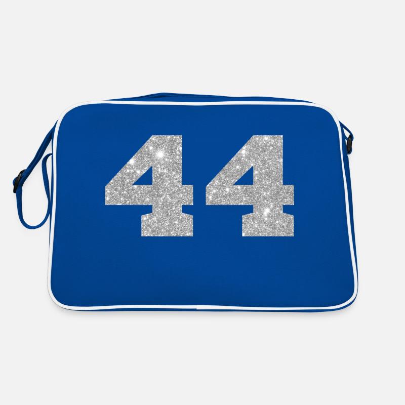 Number 44 Silver Glitter - 44th Anniversary Retro Bag