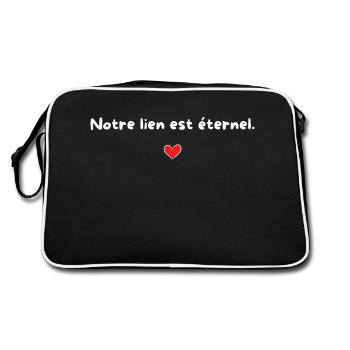 Unser Bund währt ewig - Geschenkidee für Paare - Retro Tasche - Schwarz/Weiß - Hinten