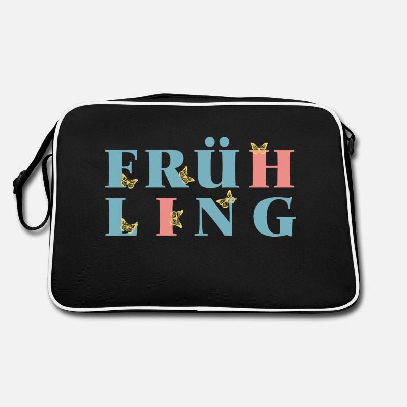 Hol Dir den Frühling nach Hause - Endlich Frühling - Retro Tasche - Schwarz/Weiß
