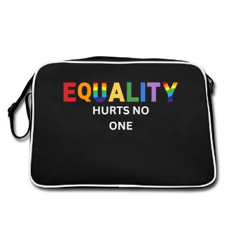 Gleichberechtigung schadet niemandem LGBT-Gleichberechtigung Gay Pride - Retro Tasche - Schwarz/Weiß - Hinten