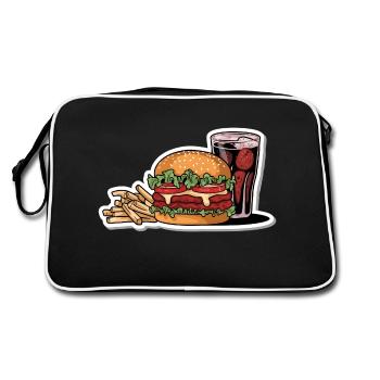 HAMBURGER FAST FOOD SNACK BUN BURGER - Retro Bag - black/white - Back