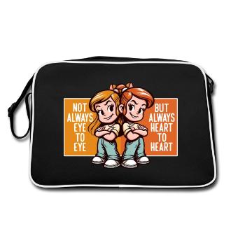 PAS TOUJOURS LES YEUX DANS LES YEUX, MAIS TOUJOURS CŒUR À CŒUR - Sac Retro - noir/blanc - Dos