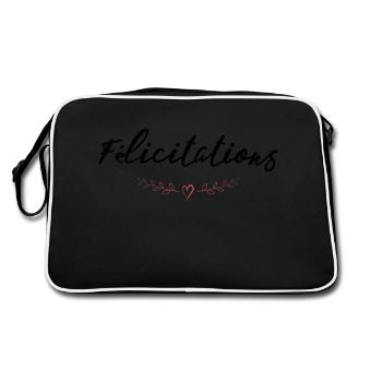 BRAVO. FELICITATIONS. NAISSANCE. ANNIVERSAIRE. BAC - Sac Retro - noir/blanc - Dos