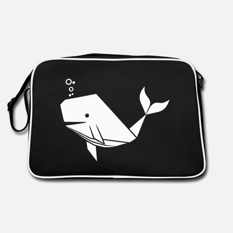 Polygone de baleine - Conception minimaliste de créature marine Sac Retro