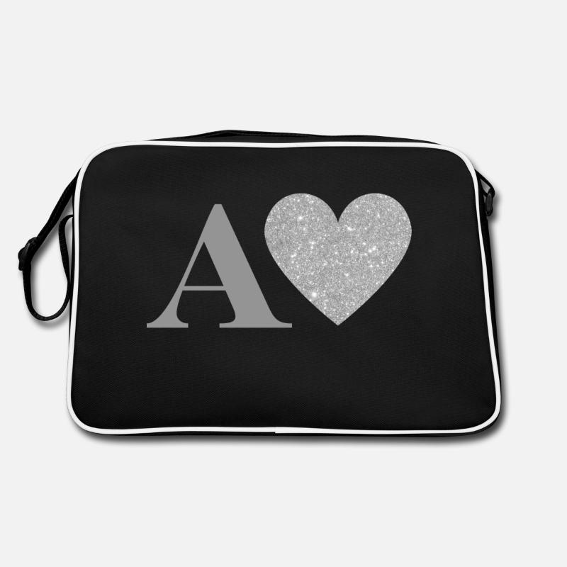 Silver Heart Letter Retro Bag