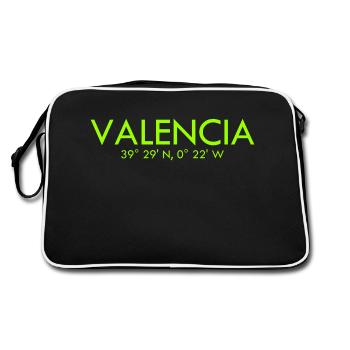 Valencia Spain Coordinates Latitude Longitude - Retro Bag - black/white - Back