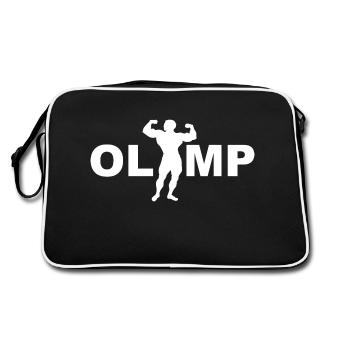 Mont Olympe Montagne des dieux et des pouvoirs. Culturiste - Sac Retro - noir/blanc - Dos