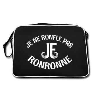 Je ne ronfle pas je ronronne humour papa ronfleur - Sac Retro - noir/blanc - Dos